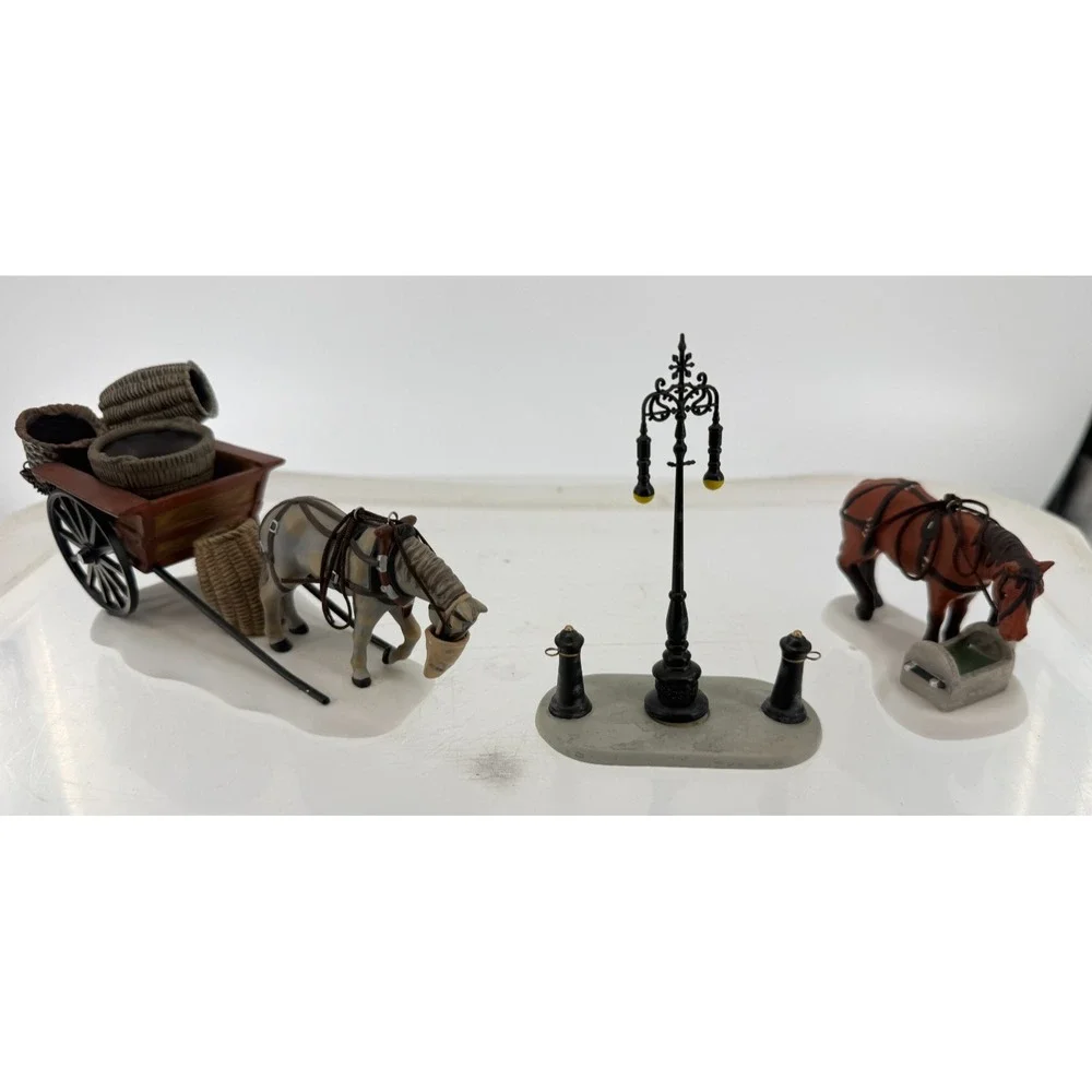 Department‎ 56 Dickens Village Horses At The Lampguard Set of 3 Accessory Figure
